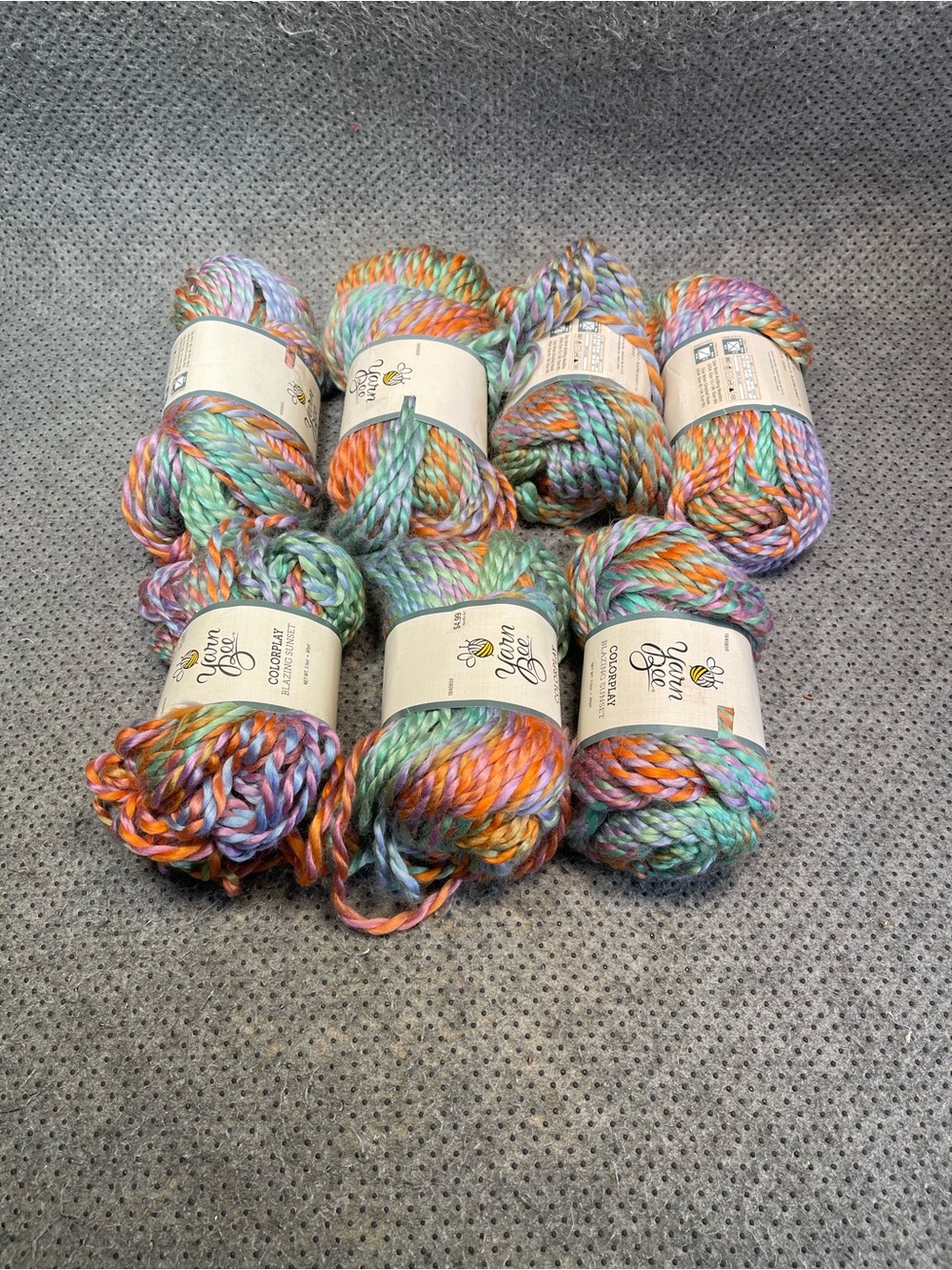 Yarn Bee Blazing Sunset Yarn #18 Multicolor, 3.5 oz. Skein (7)